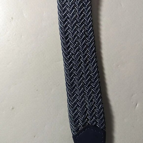 NEW- Mens Flag Ltd. Braided Weaver Belt Navy & White - Picture 2 of 4